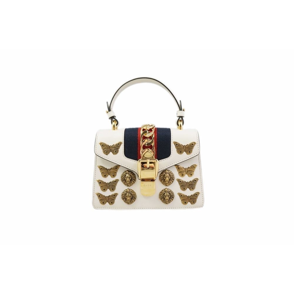 Sylvie Studded Leather Mini Bag Lion & Butterfly Decoration
